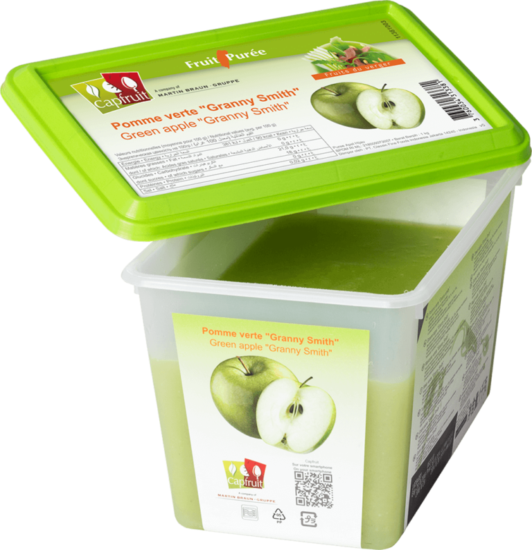 FRUIT PUREE APPLE GRANNY SMITH (1kg) Fz Town & Country Fine Foods