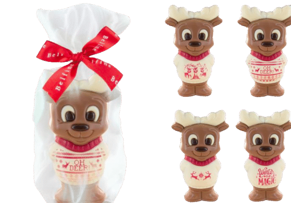 Milk Chocolate Reindeer In Assorted Xmas Jumper 75g (12 ea)
