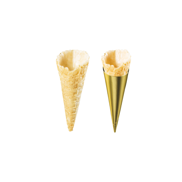Mini White (Vanilla) Cone, Coated (140 pcs) (V-MCSW140) Fz